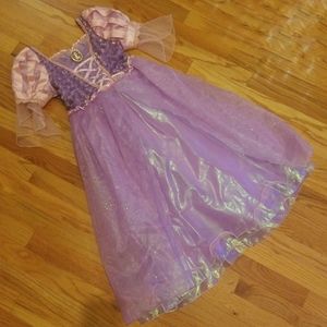 Disney Girls Rapunzel Costume Dress & Braid 7/8